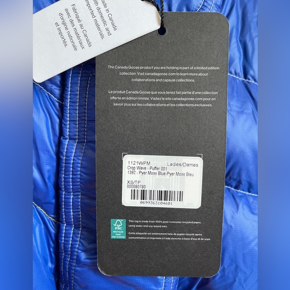 Canada Goose Pyer Moss Reversible Crop Wave Puffer XS NWT - Picture 6 of 10